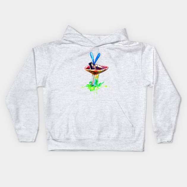 Mushroom Fairy Smiling Kids Hoodie by beaugeste2280@yahoo.com